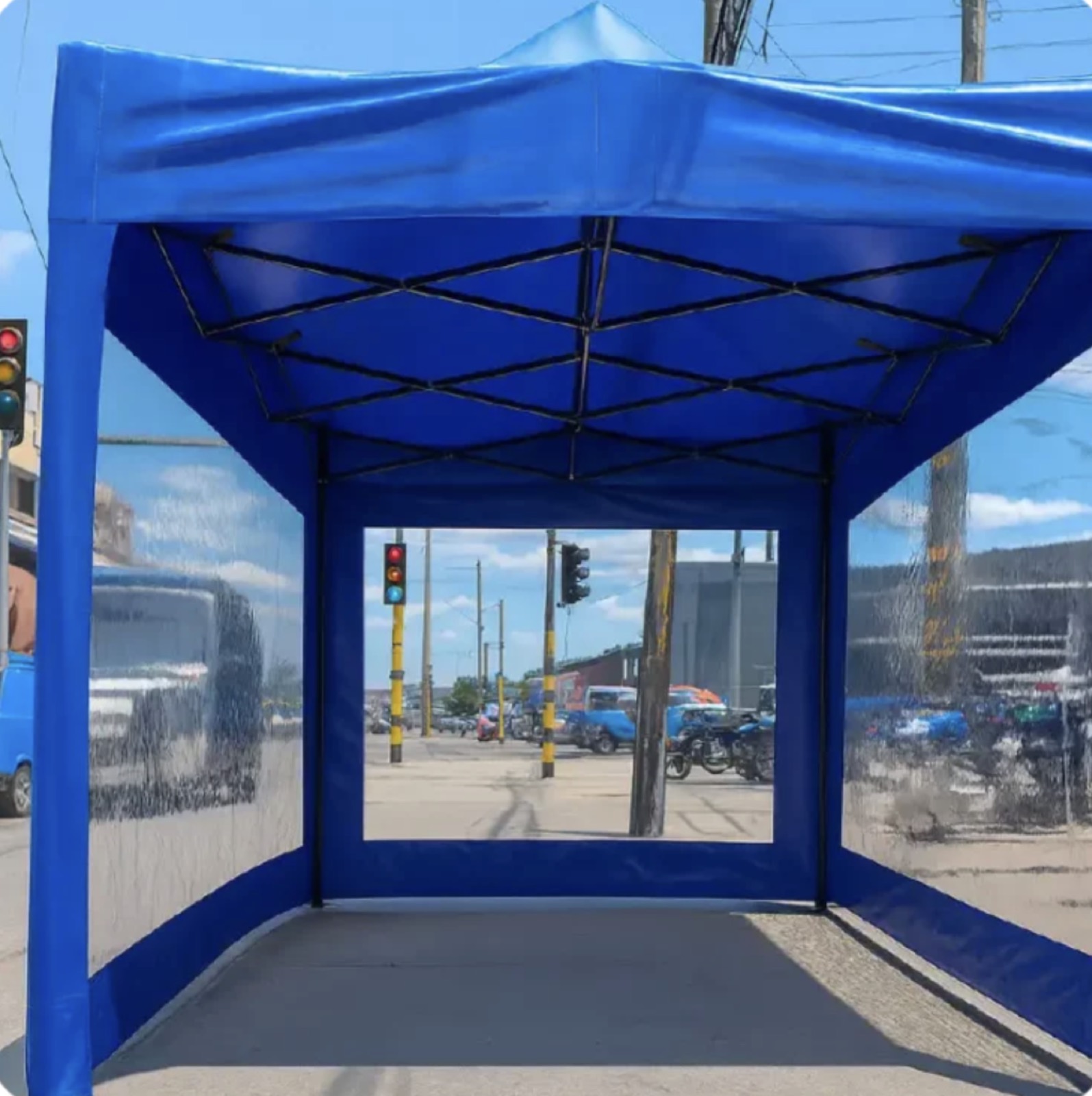 Carpa institucional personalizada para la Policía Nacional